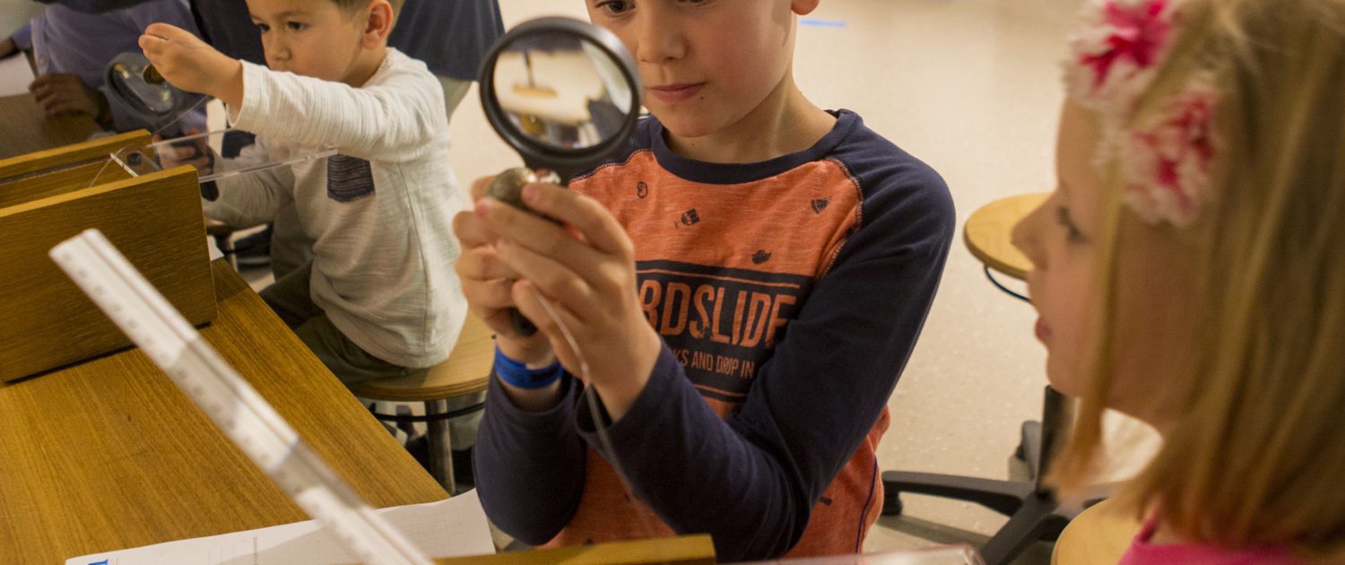 Archeolab kinderen bekijken vondst