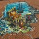 Street art tekening bij ingang Huis van Hilde